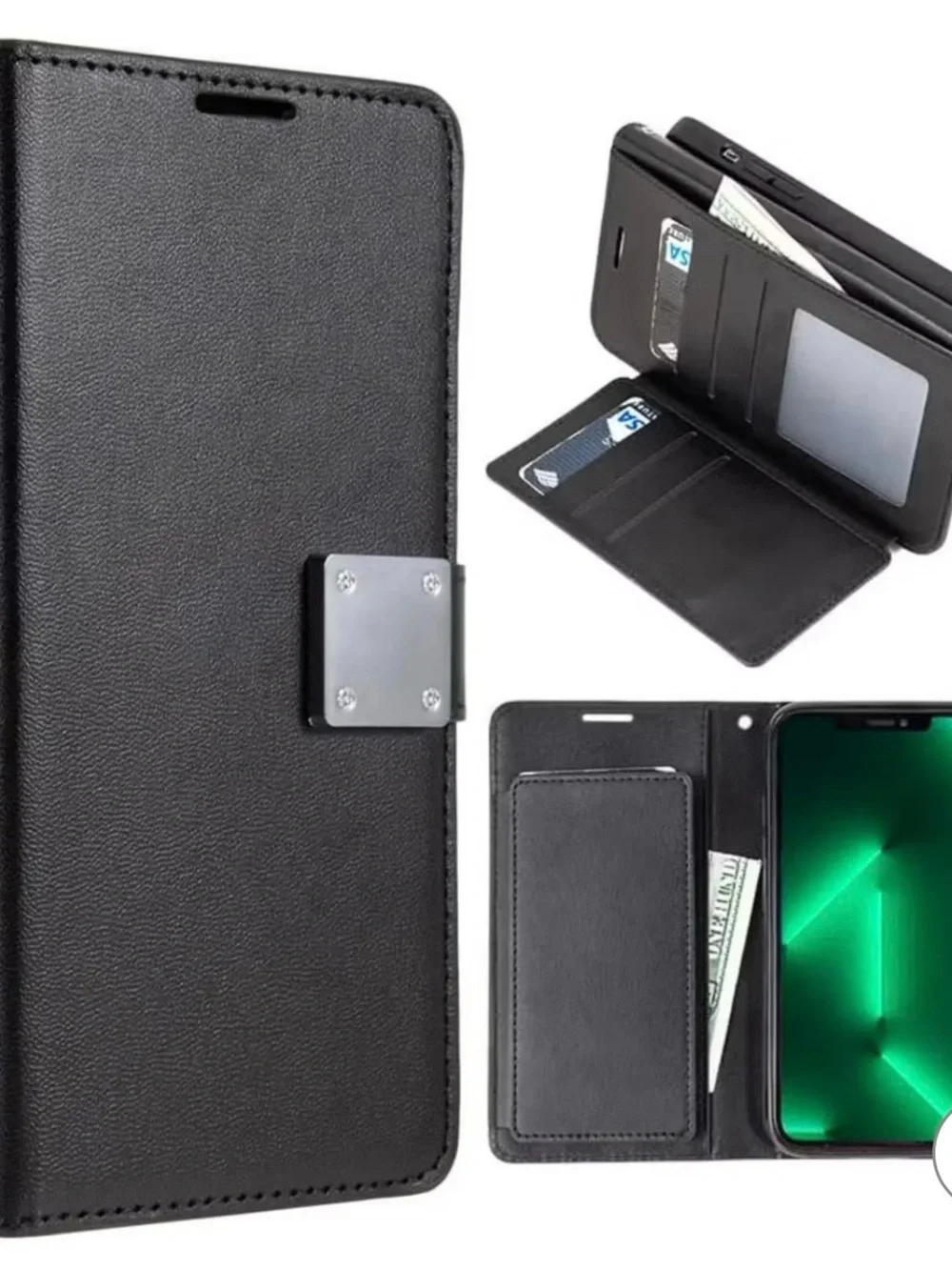 Wallet Card Case Vegan Leather Magnetic Cover Card Holder Apple iPhone 12/12 Pro